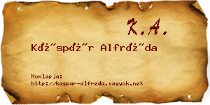 Káspár Alfréda névjegykártya